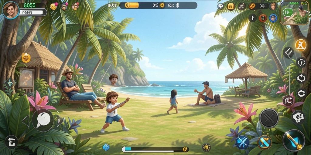 Tampilan gameplay 8055 yang ceria dan menyenangkan.