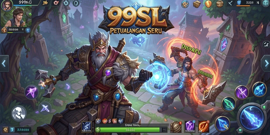 Screenshot 99SL menampilkan pertarungan seru dalam dunia fantasi.