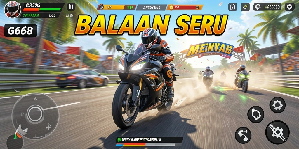 Tampilan gambar utama G668 dengan aksi balapan motor yang mendebarkan.