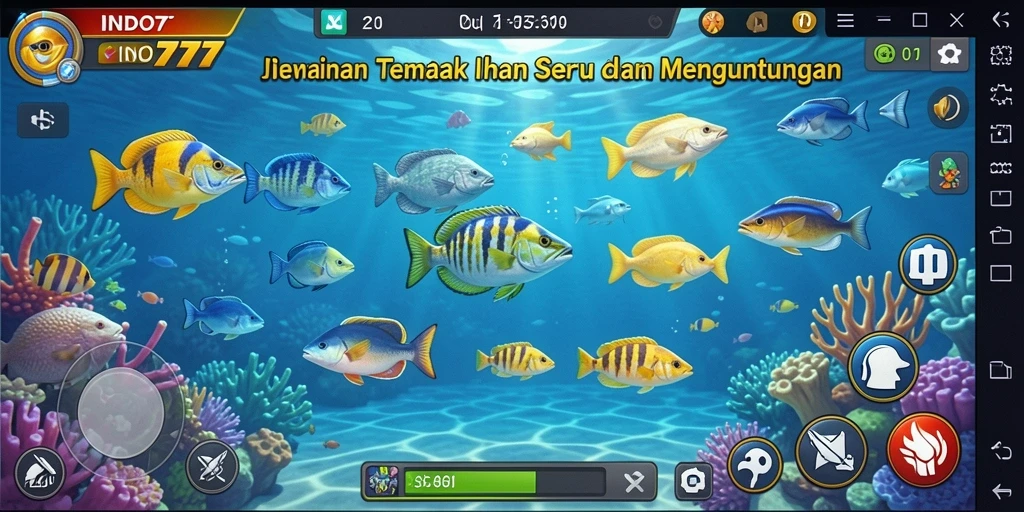 Tampilan gameplay seru INDO777 dengan aksi tembak ikan.