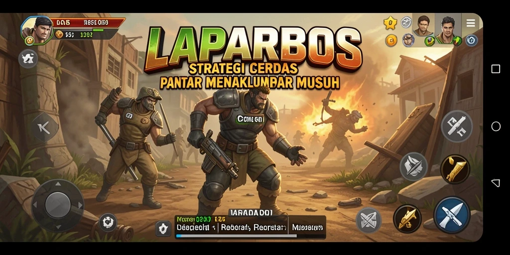 Screenshot utama LAPARBOS menampilkan aksi strategi yang mendebarkan.
