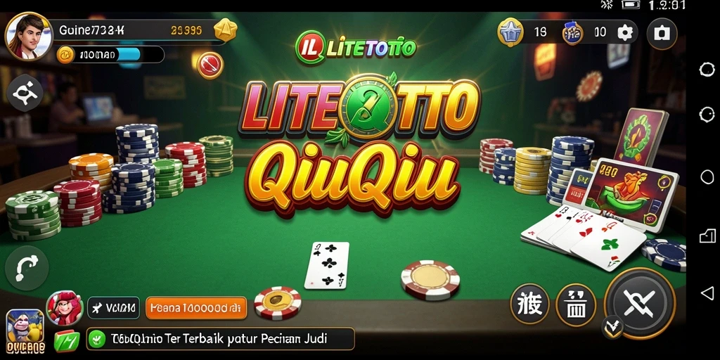 Screenshot gameplay LITETOTO menampilkan momen seru permainan QiuQiu.