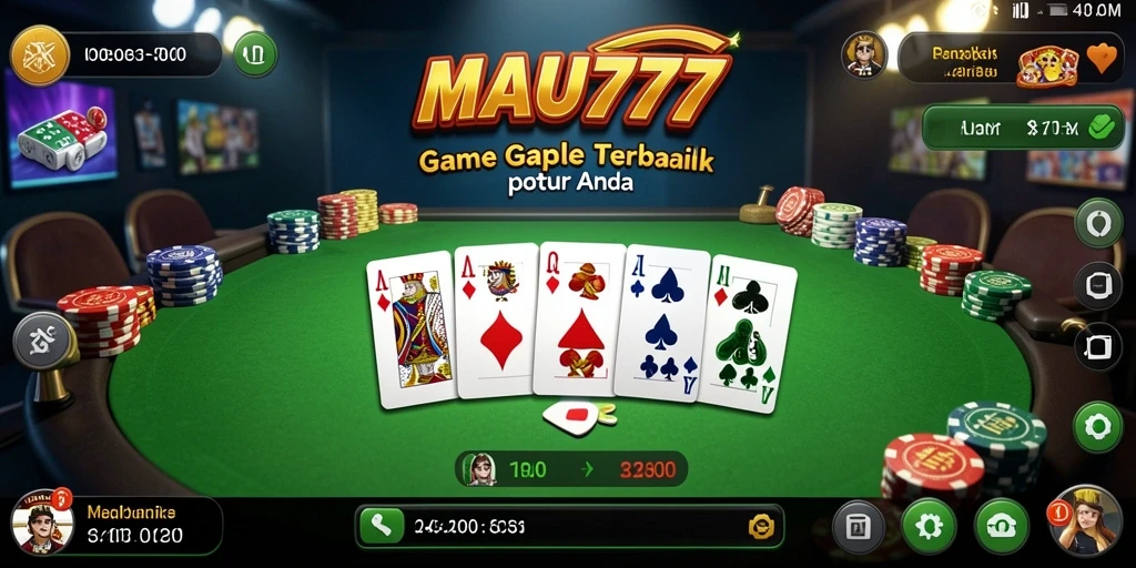 Tampilan gameplay seru dan menarik dari MAU777 game Gaple.