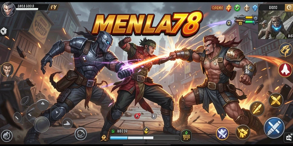Screenshot MENYALA78 menampilkan karakter bertarung dengan musuh.