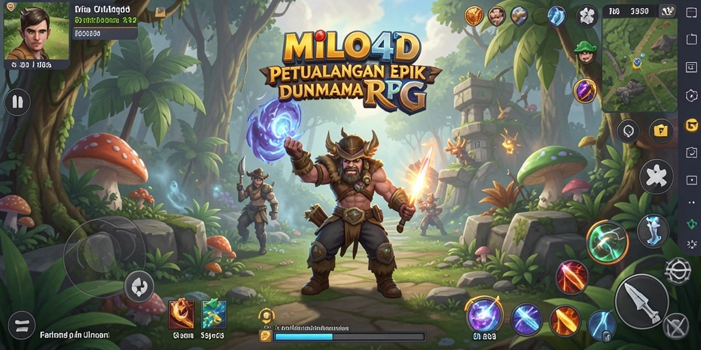 Screenshot utama MILO4D menampilkan aksi pertarungan RPG yang mendebarkan.