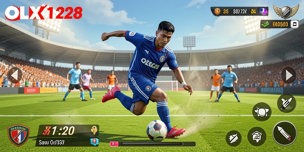 Tampilan gameplay seru di OLX128 dengan aksi olahraga yang mendebarkan.