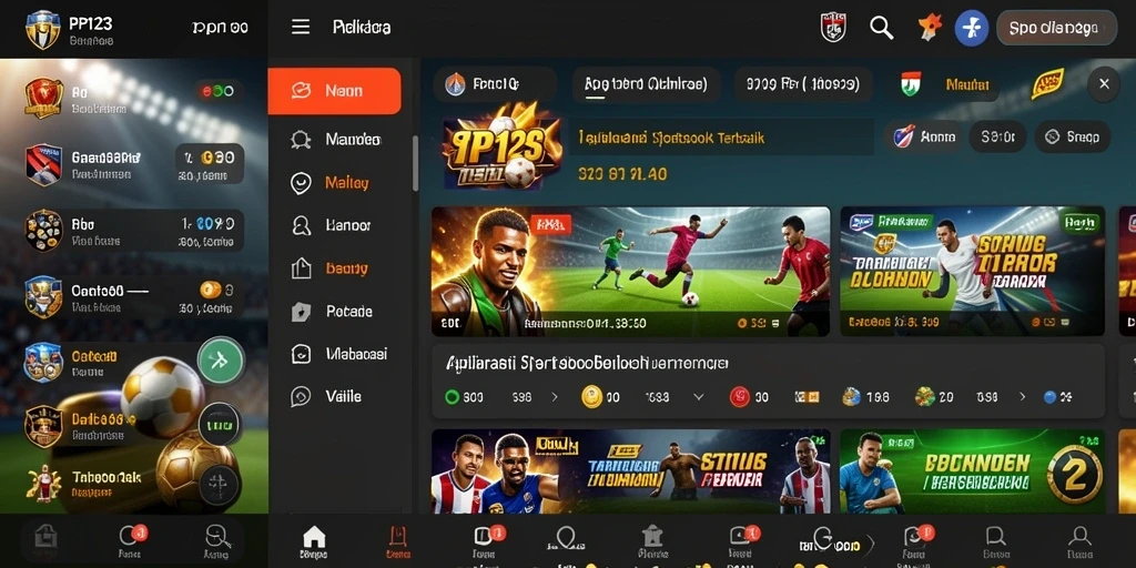 Tampilan utama PP123 menampilkan opsi taruhan olahraga yang menarik.