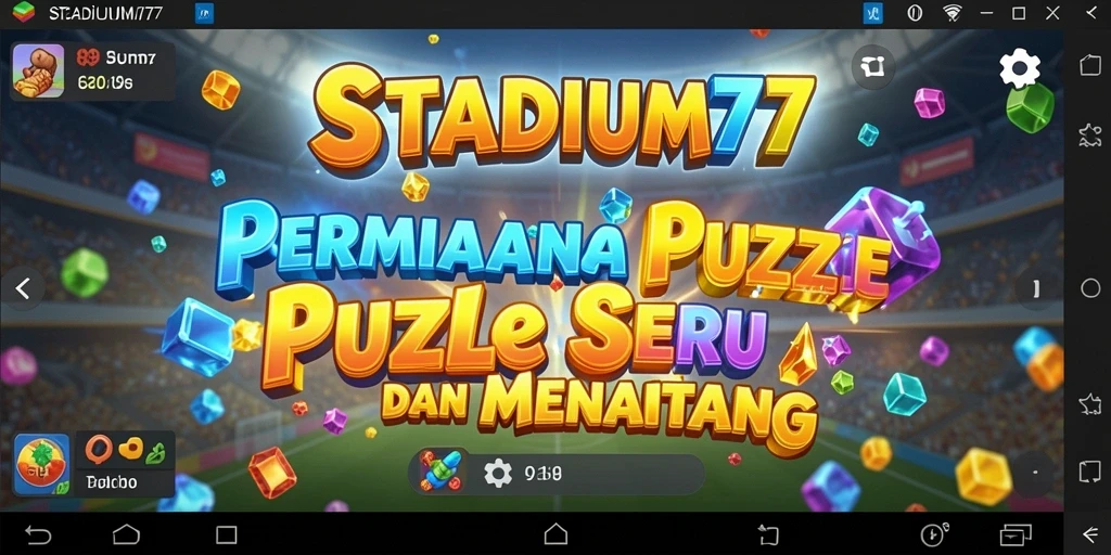 Tangkapan layar gameplay STADIUM77 yang menampilkan tantangan puzzle seru.